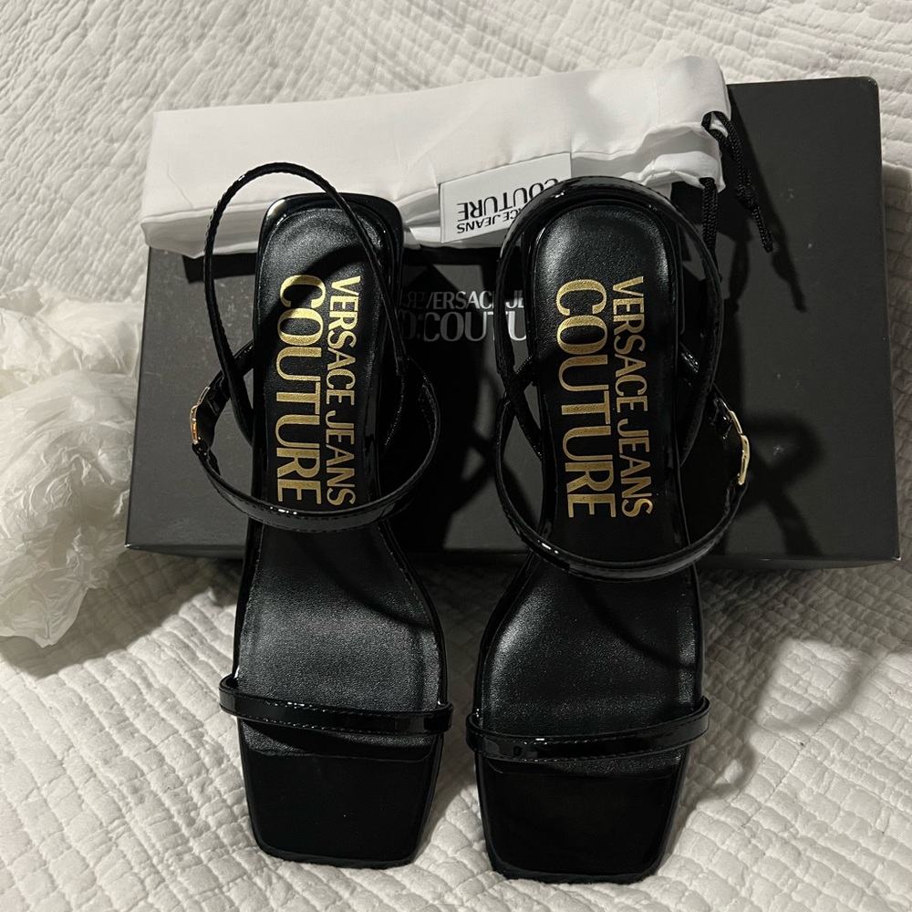 Versace block heels